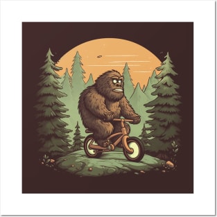 A Bicycling Bigfoot, A Cycling Yeti Posters and Art